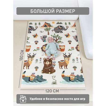 Коврик детский для ползания METOMI детский складной