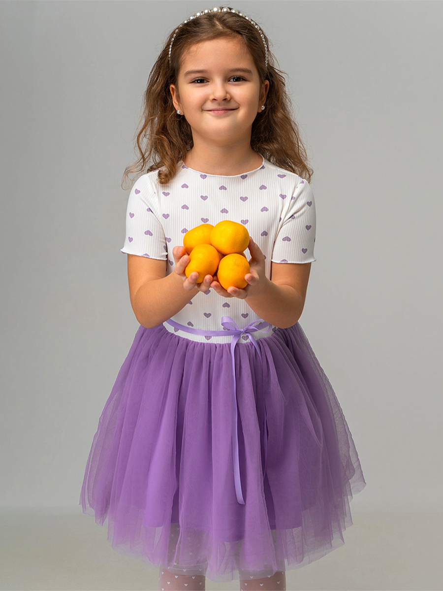 Платье HappyFox HFI3284белый.сиреневый - фото 11