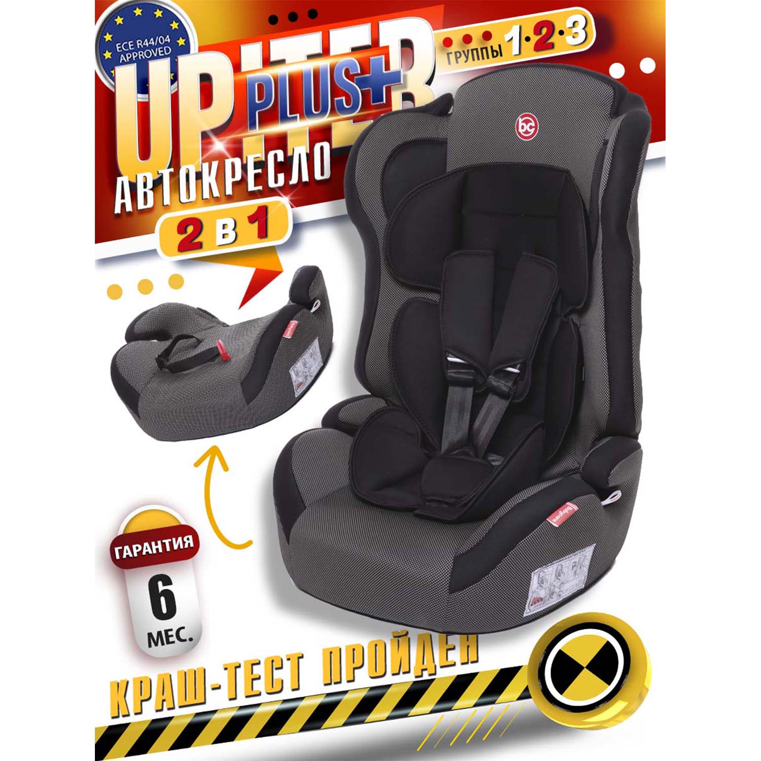 Автокресло BabyCare Upiter Plus 1/2/3 (9-36 кг) черный - фото 1