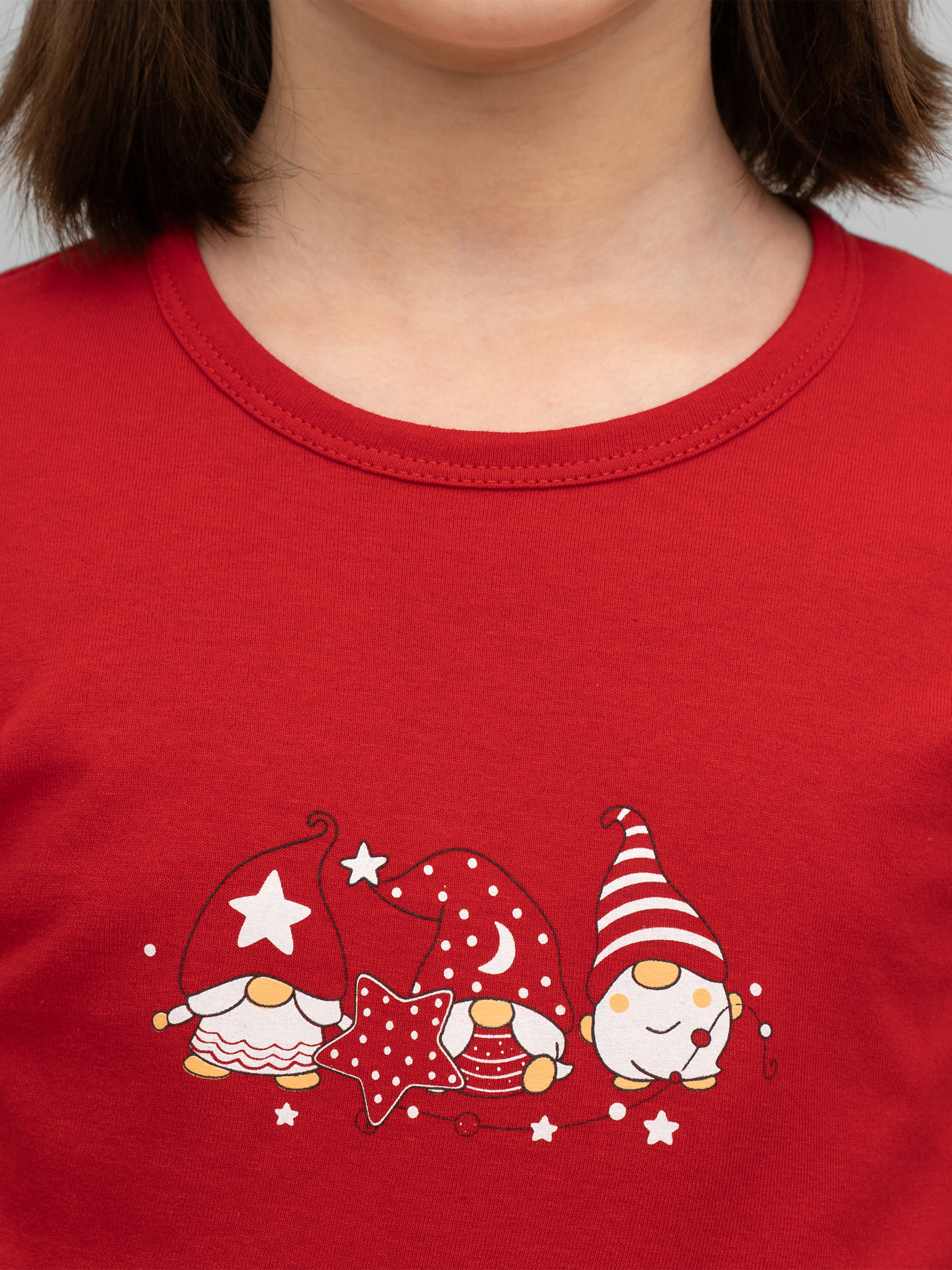 Пижама Утенок 827п красный клетка гномы - фото 13