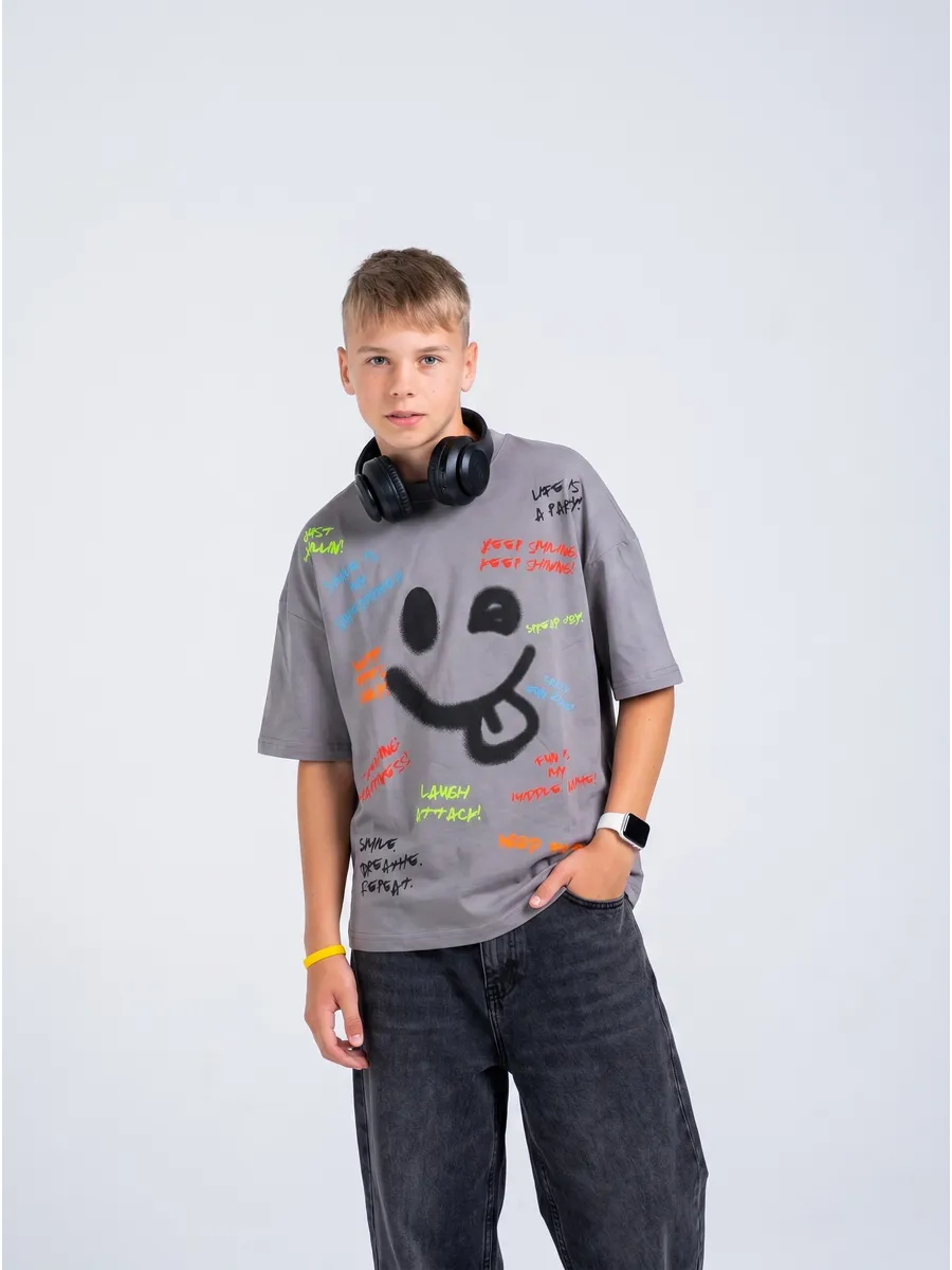 Футболка 2 шт Lets Go 51471сер/51466мол_серый_молочный - фото 12