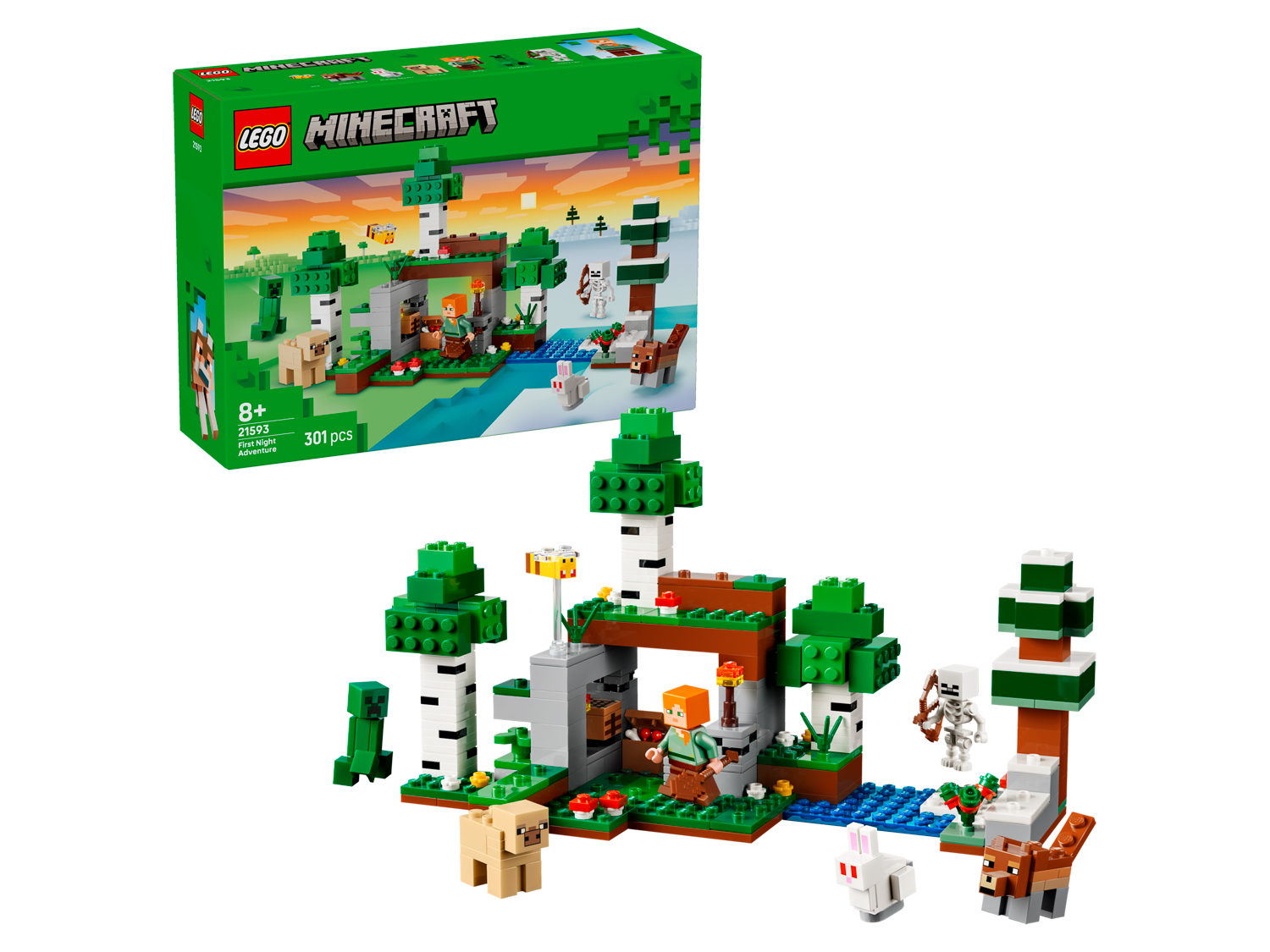 Конструктор LEGO Minecraft Приключение в первую ночь 301 дет. - фото 1