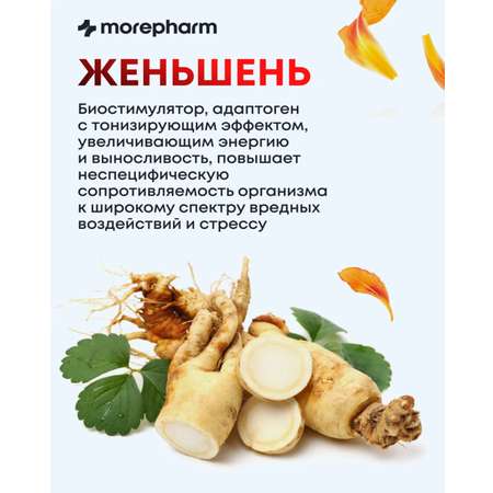 БАД morepharm Комплекс витаминов Д3 С селен цинк лизин эхинацея женьшень