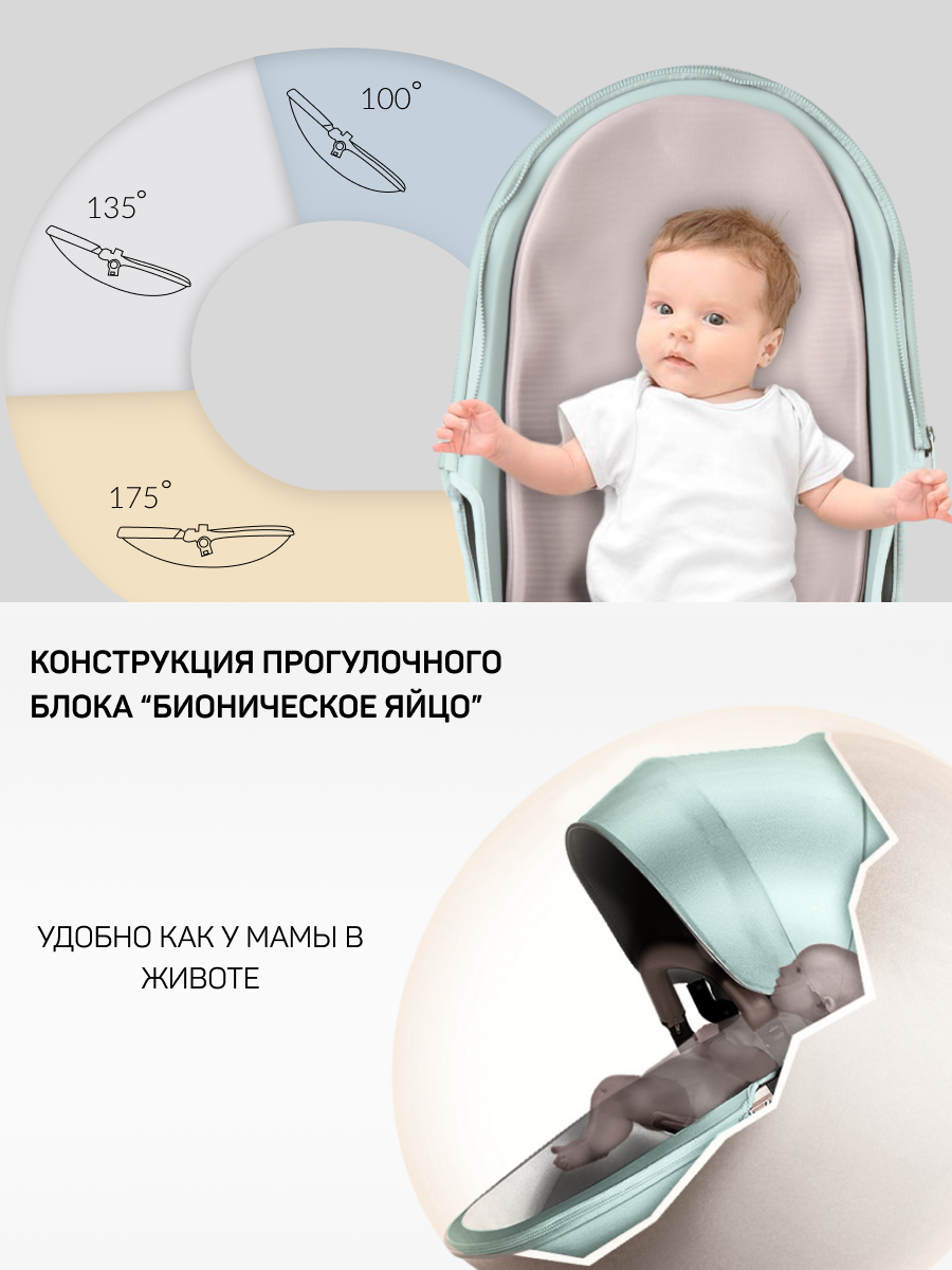 Коляска трансформер Aimile Spring бирюзовый - фото 3