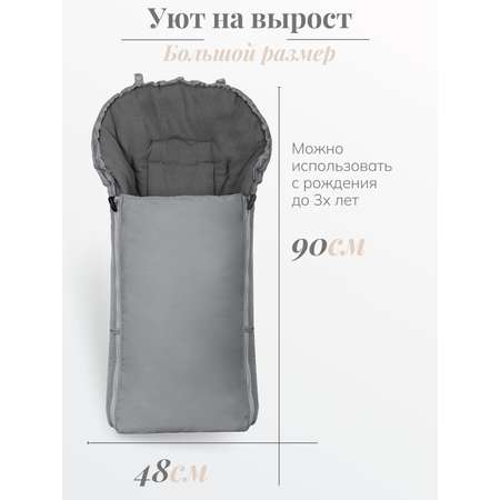 Конверт в коляску Чудо-Чадо Три сезона серый
