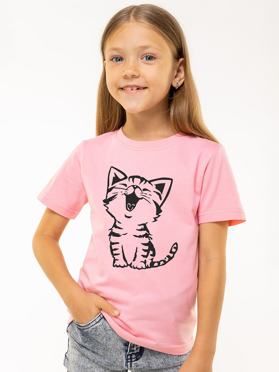 Футболка HappyFox HF66031Dкошечка.розовый - фото 1