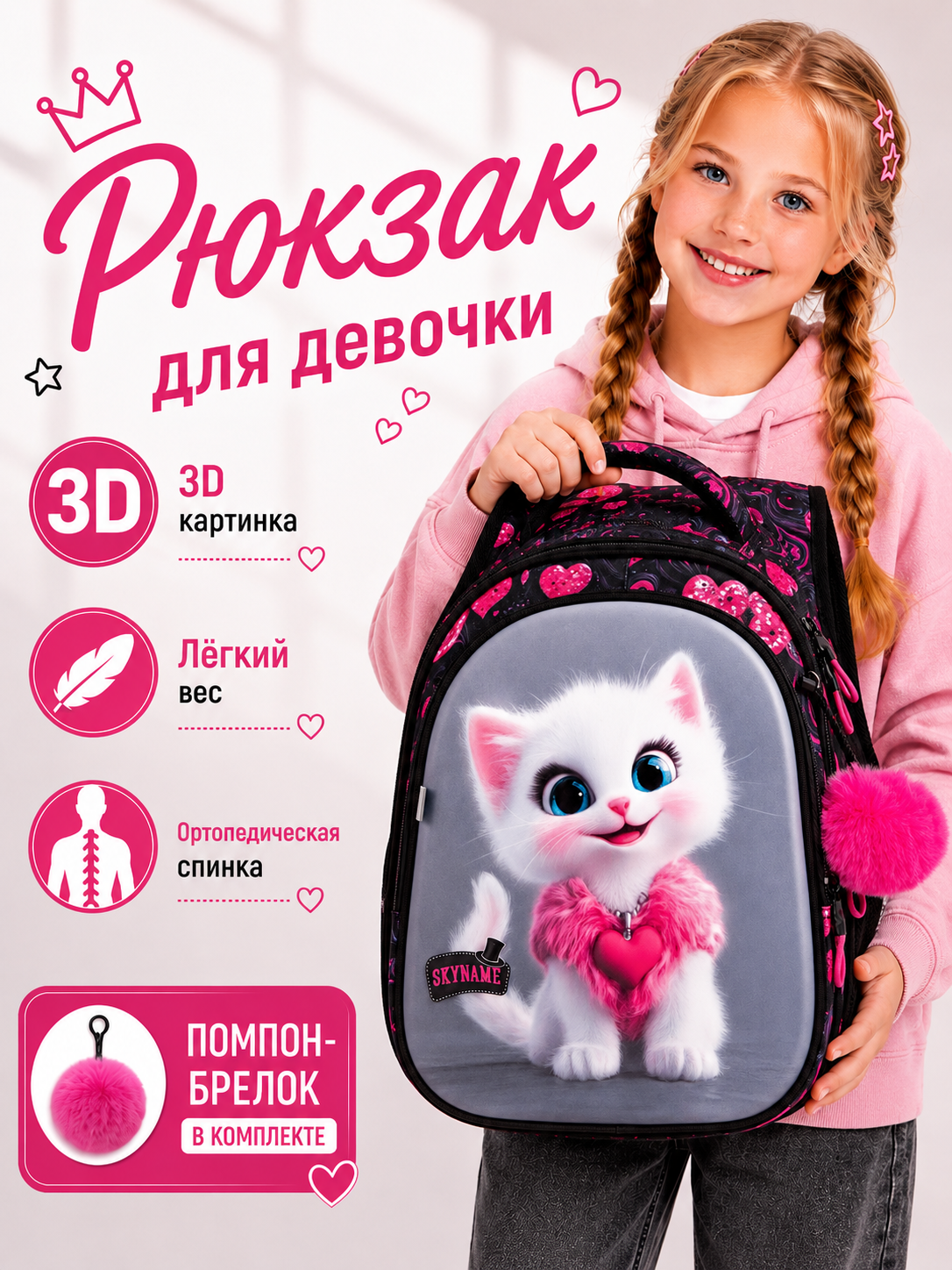 Рюкзак SkyName для девочки - фото 1
