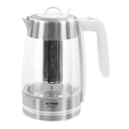 Электрочайник STINGray ST-KT3006A стеклянный белый