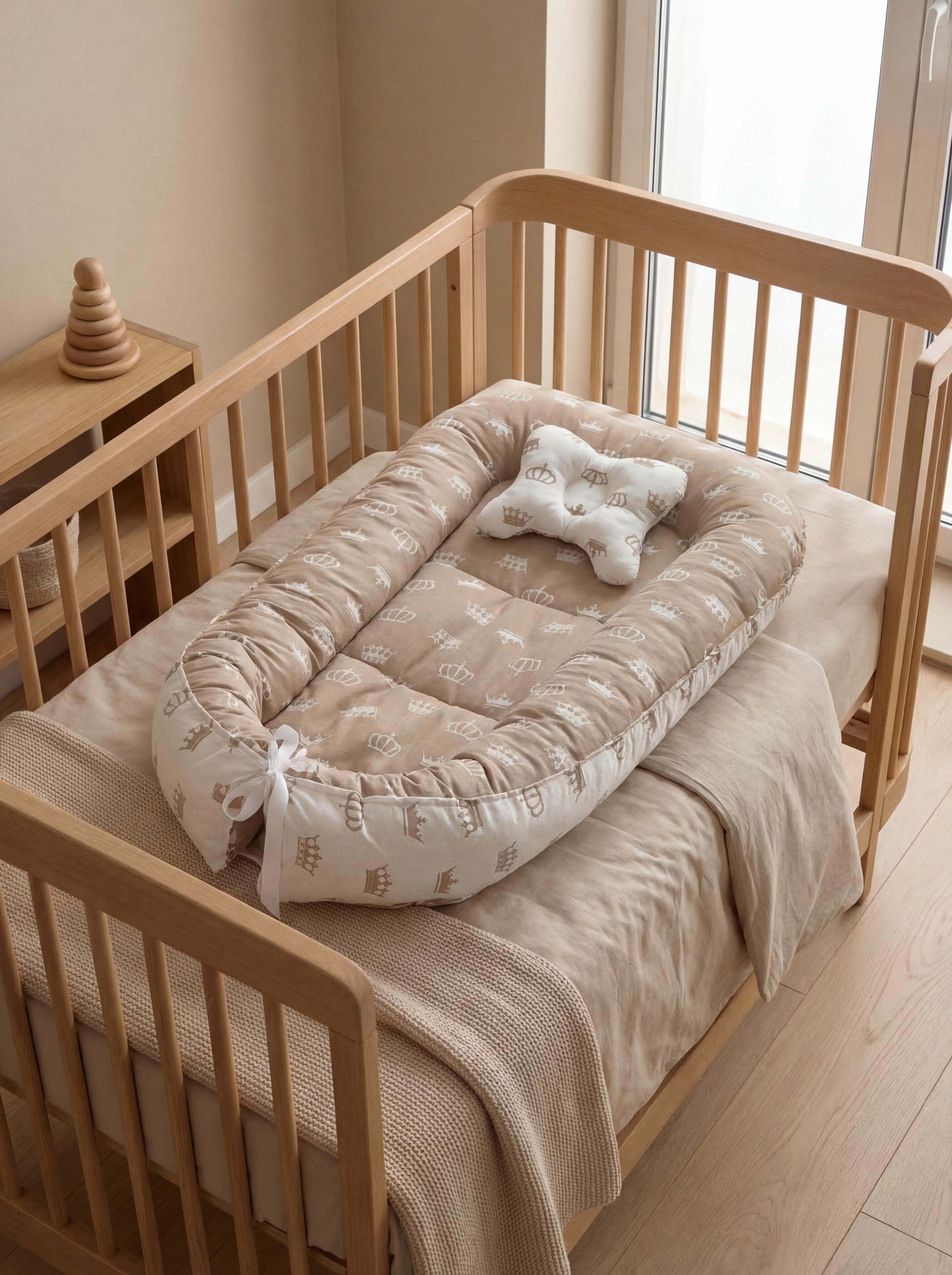 Матрас гнездышко KUZA Бежевые короны 50х90 - фото 10