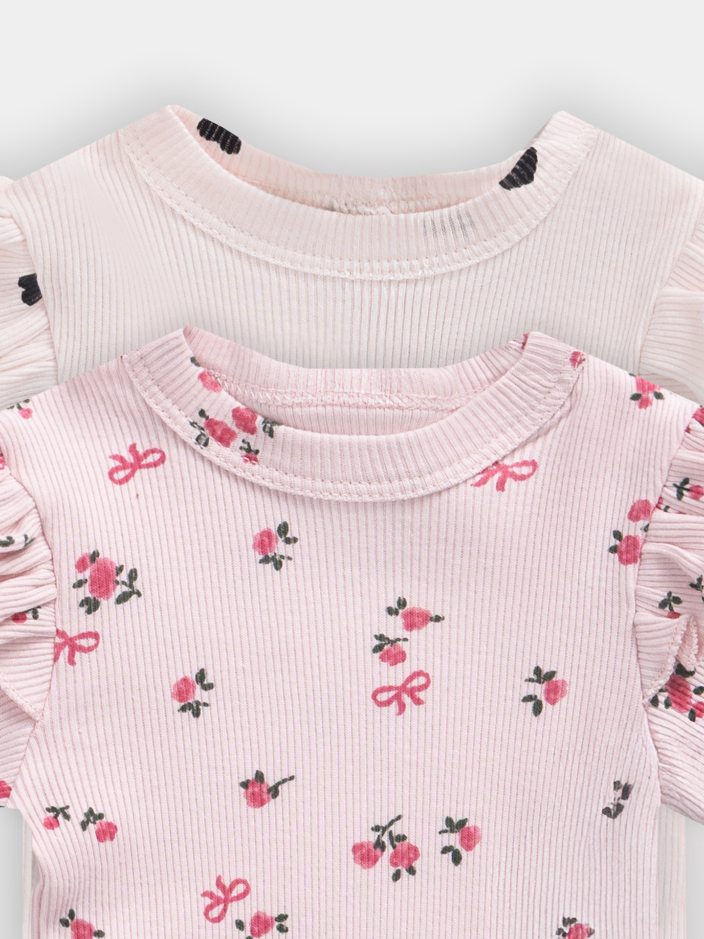 Боди 2 шт Mark Formelle (Марк Формэль) 13017-2/сердца на св.розовом +цветочки на розовом - фото 6