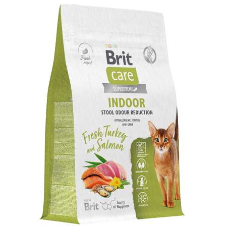 Корм для кошек Brit Care 0.4кг взрослых с индейкой и лососем сухой