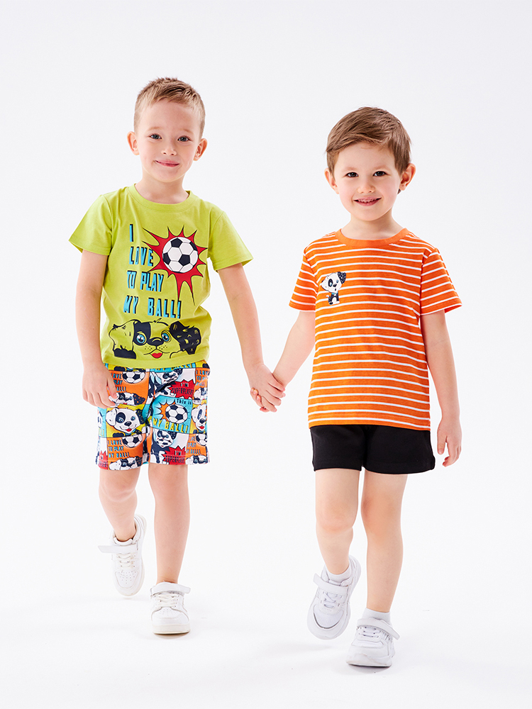 Футболка 2 шт ME WE KB122-J702-403_Лайм/Оранжевый - фото 1