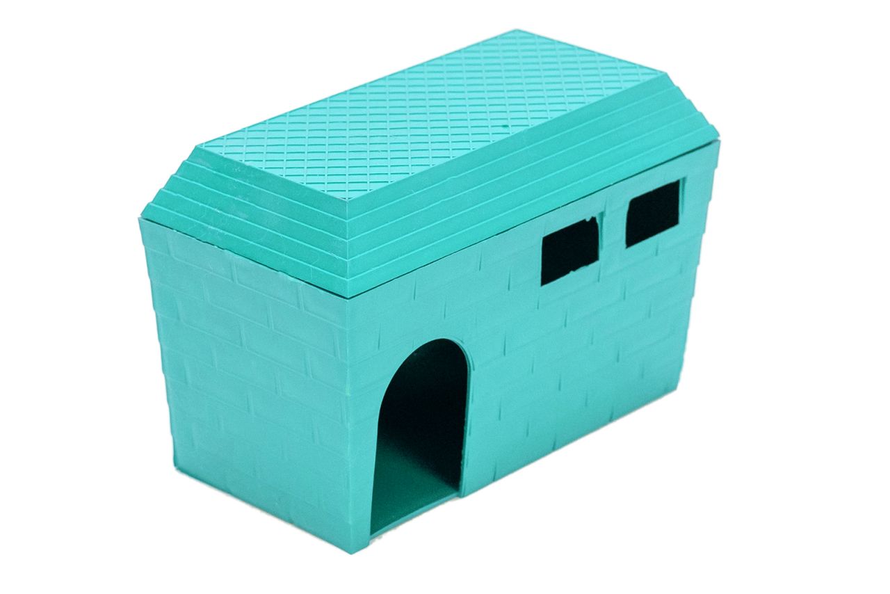Домик для грызунов Homepet пластиковый 15*8.5*10см Бирюзовый - фото 3