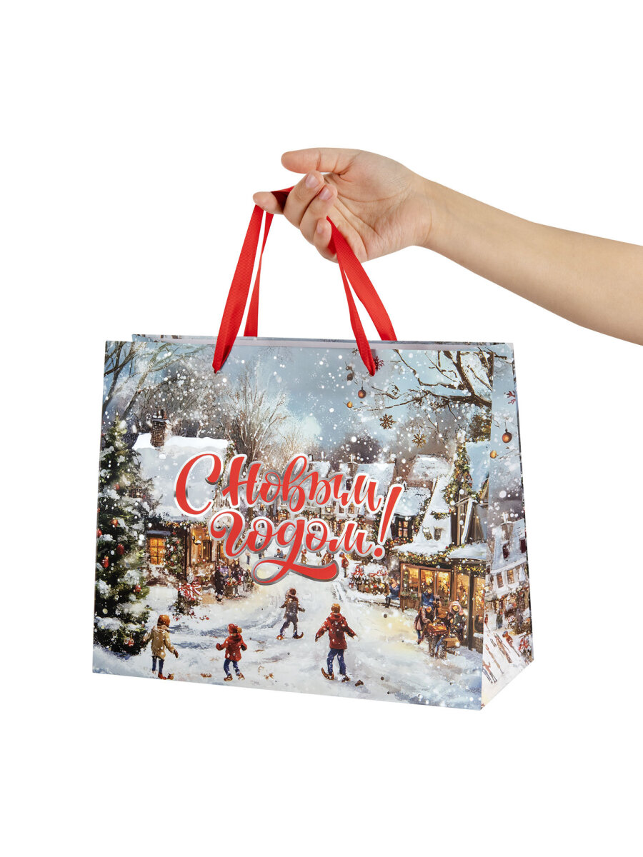 Пакет подарочный новогодний Золотая сказка пакетики для подарков и сладостей набор 4 штуки - фото 8