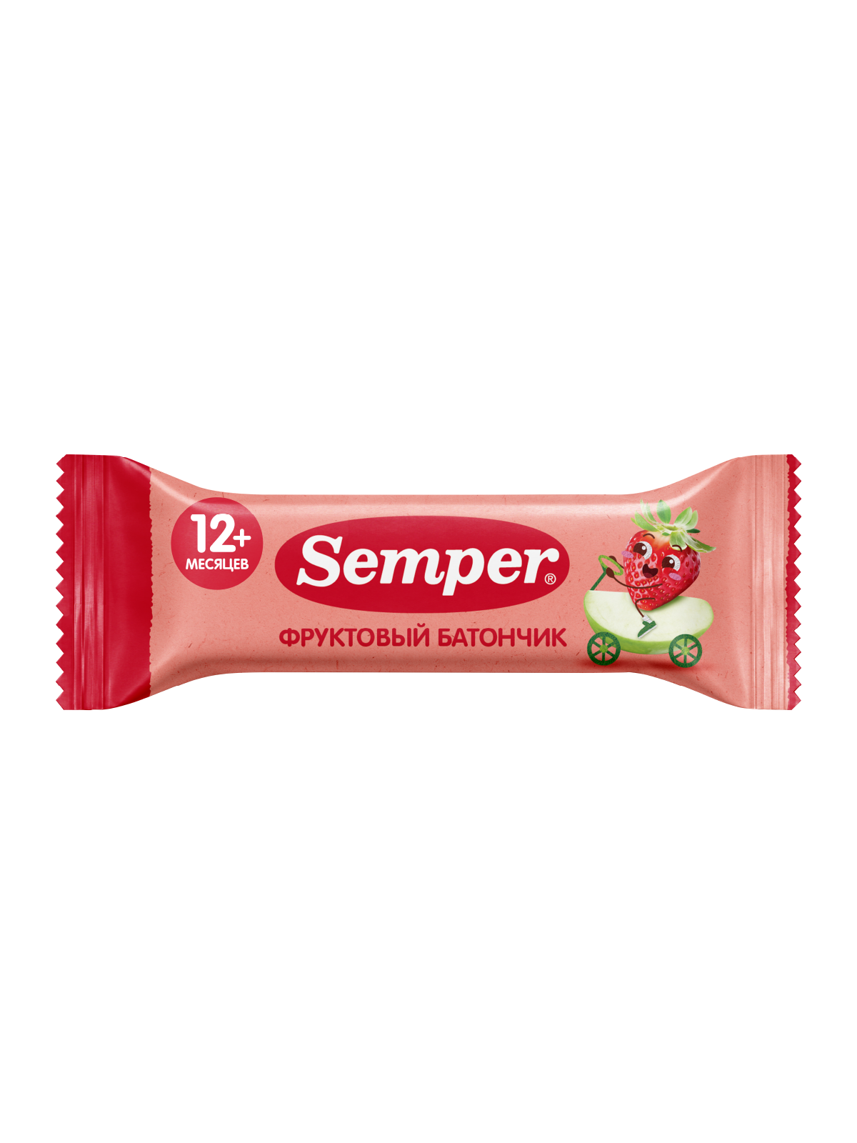 Фруктовый батончик Semper яблоко и клубника 15г - фото 1