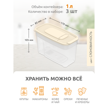 Набор контейнеров InHome для сыпучих продуктов и еды