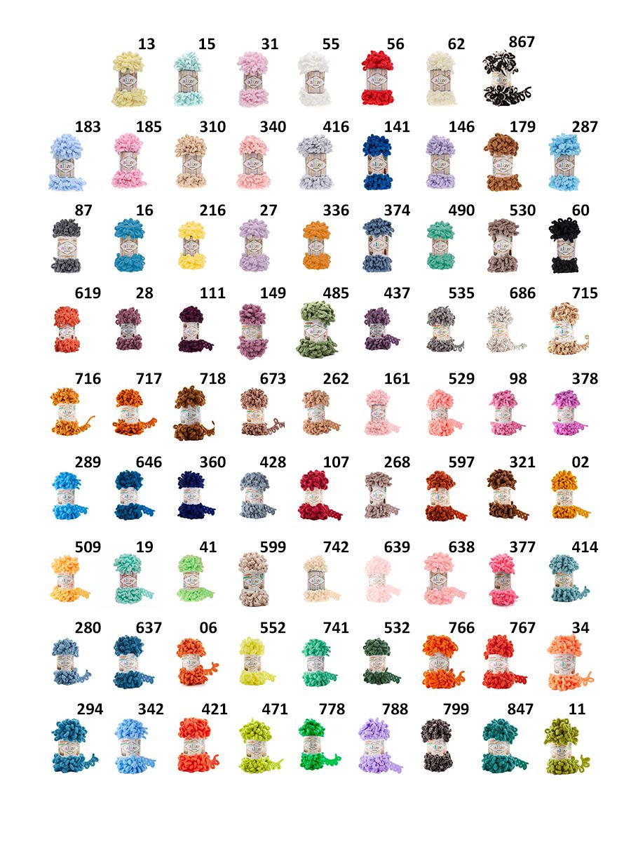 Пряжа для вязания Alize puffy 100 г 9 м микрополиэстер фантазийная плюшевая 19 светло-бирюзовый 5 мотков - фото 2