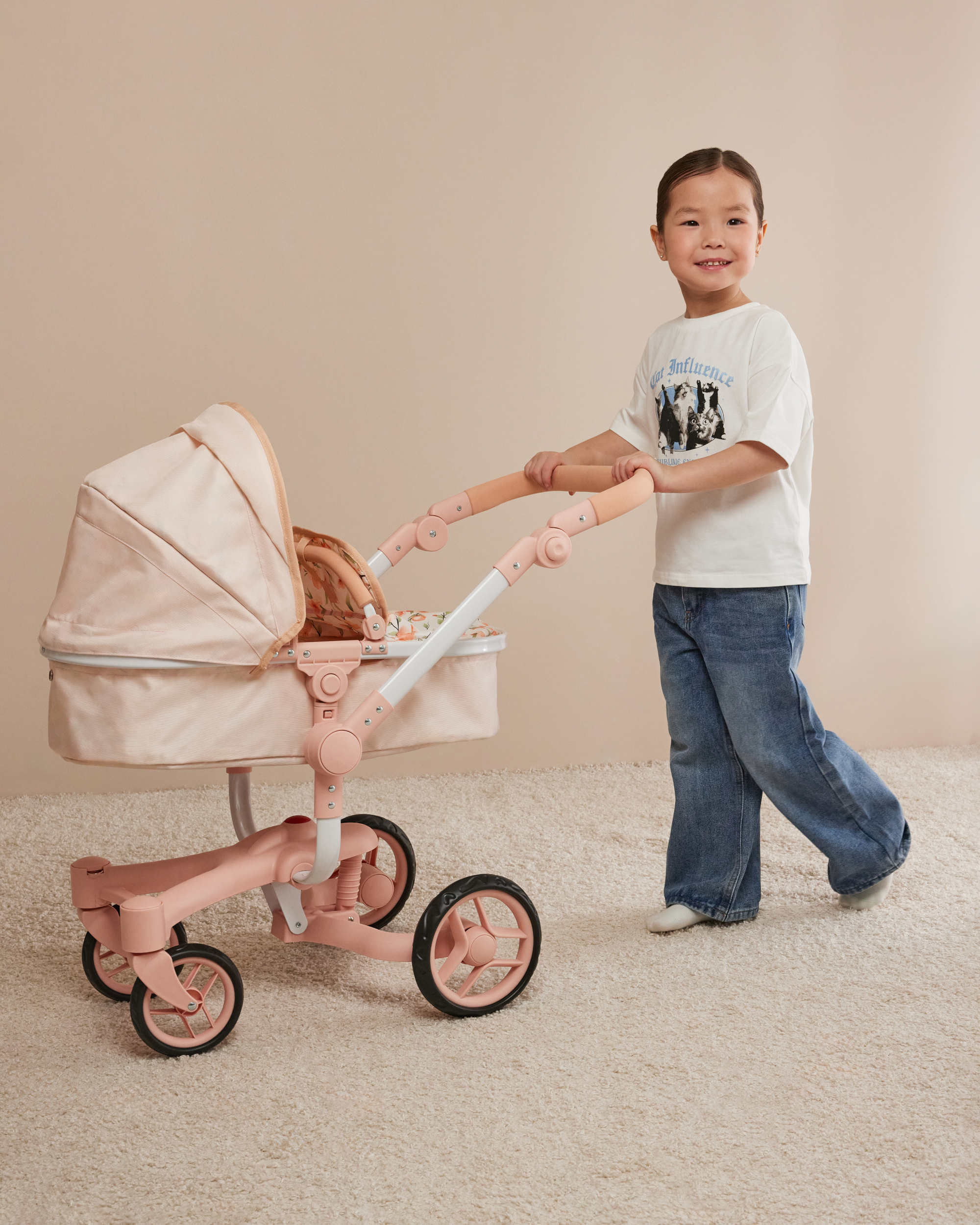 Коляска 2 в 1 для кукол Demi Star 9694 Floral Ride - фото 7