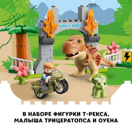 Конструктор LEGO Jurassic World Побег: Тираннозавр Трицератопс блочный