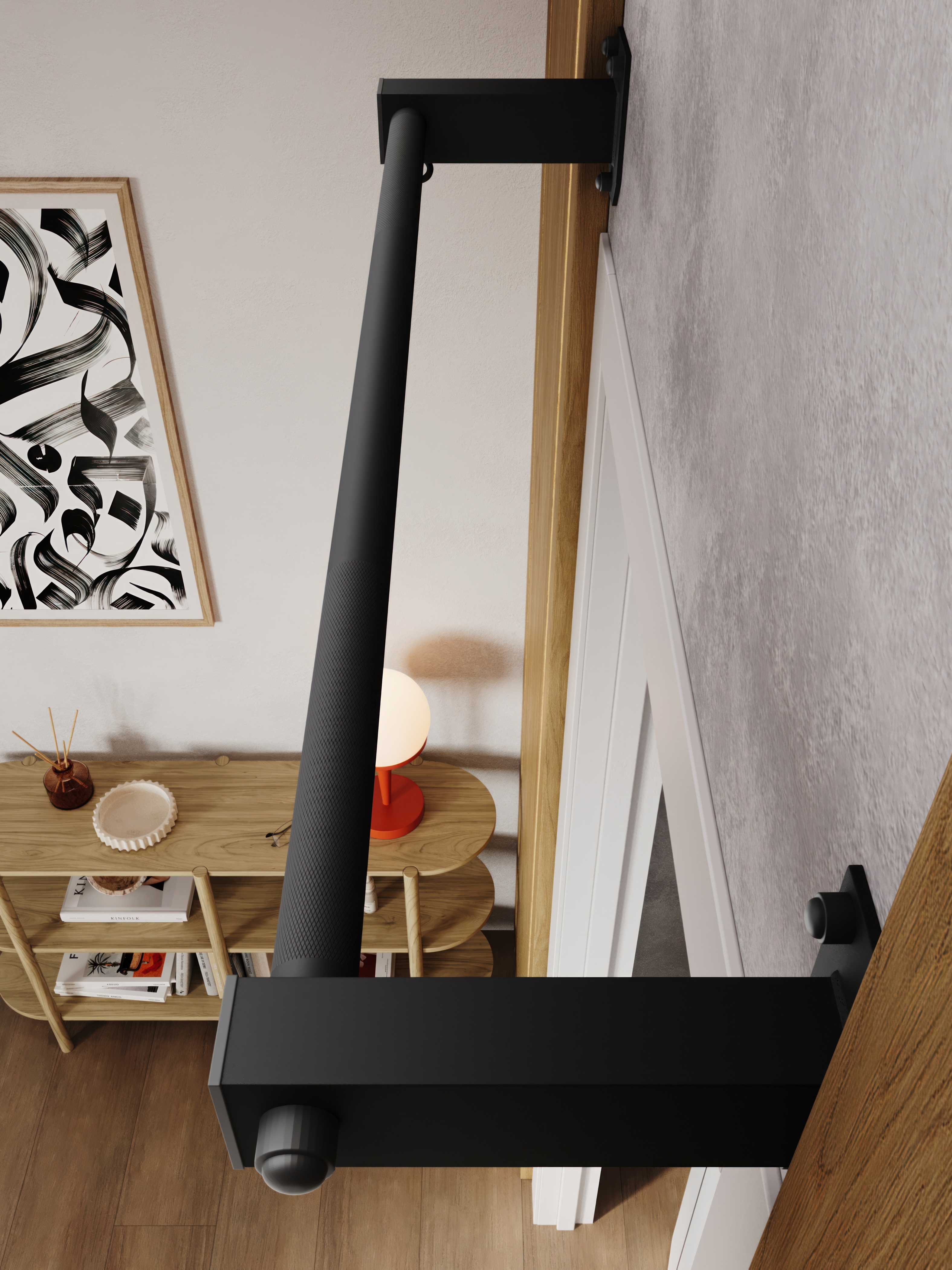 Турник настенный наддверный "Классик" BLACK - стальное рифление - фото 13