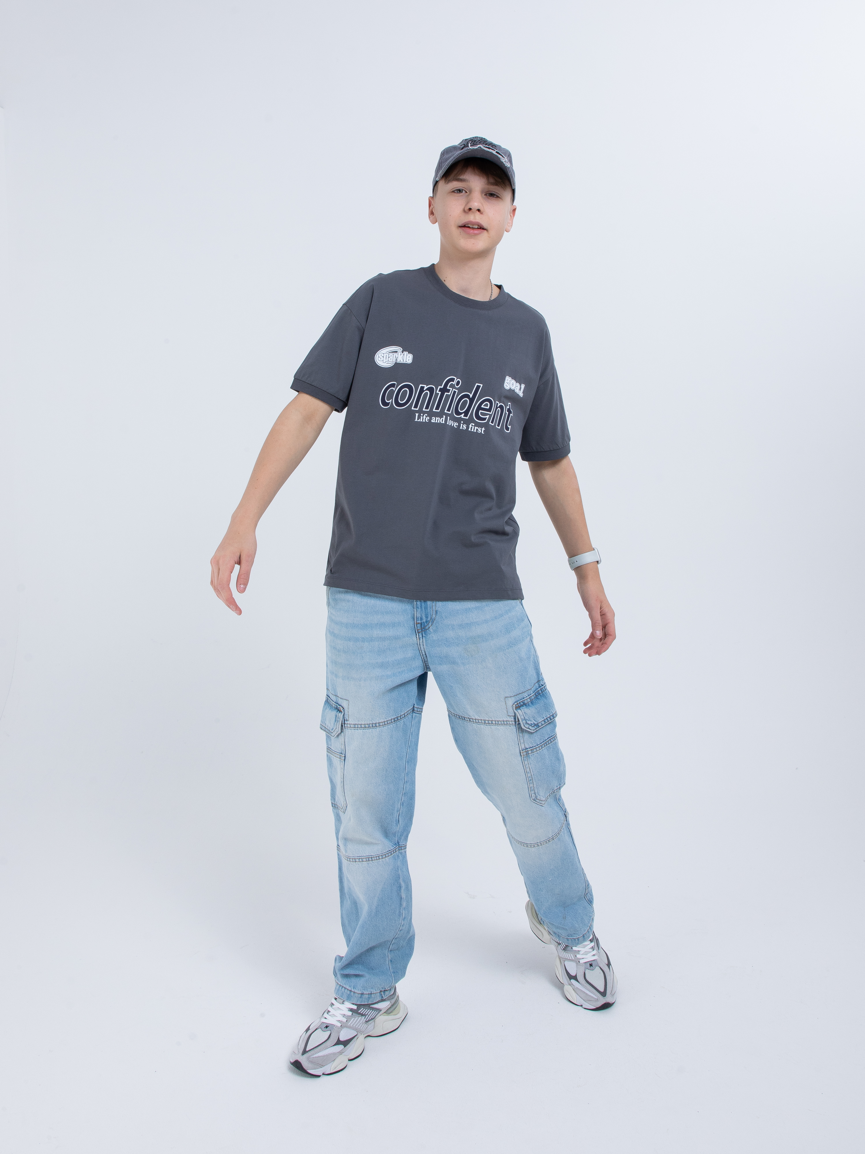 Футболка STELLA MODA 11219_темно-серый - фото 9