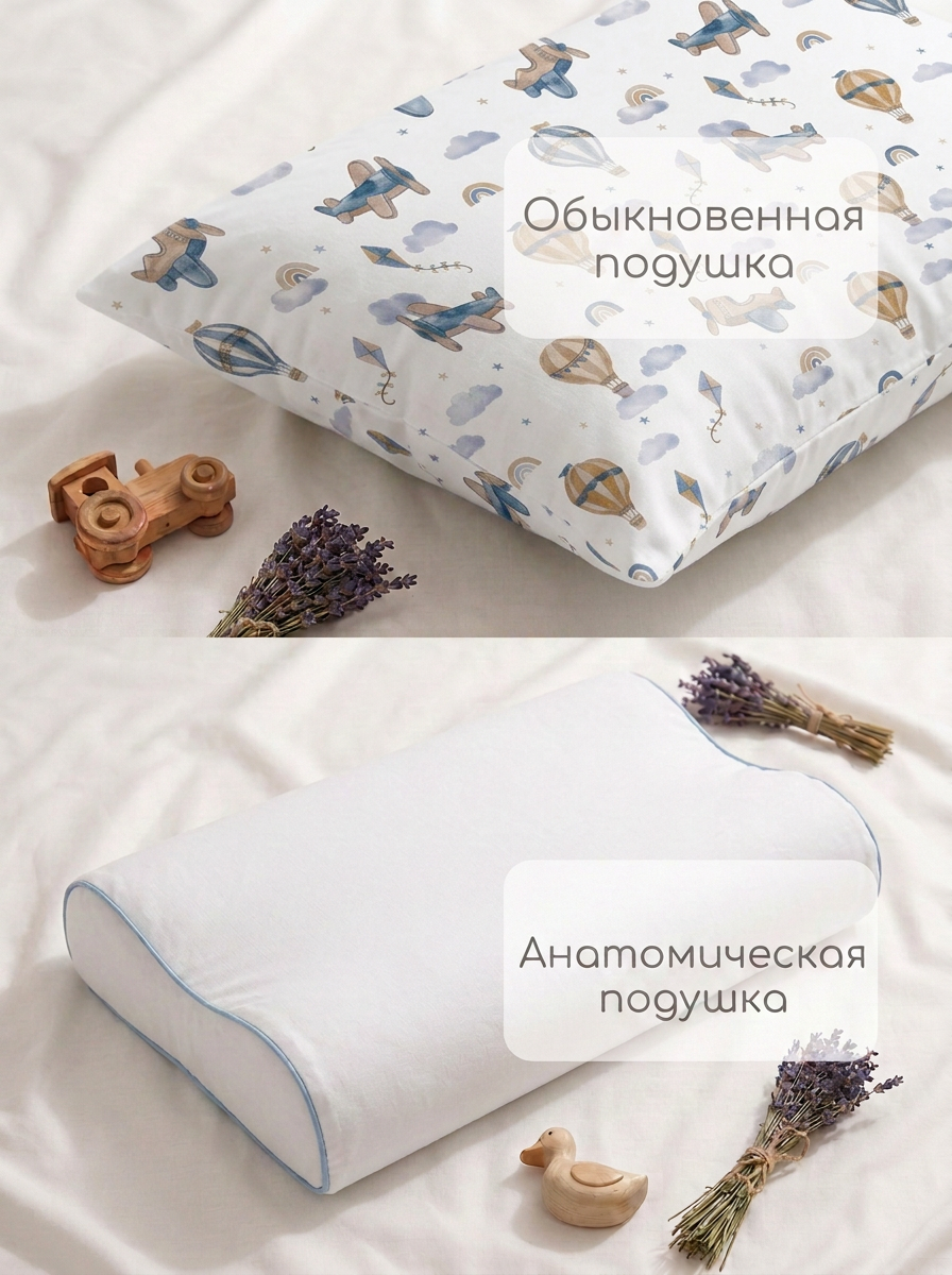 Наволочка Мягкий Кролик Самолёты и воздушные шары 40 x 60 см 1 шт. - фото 6