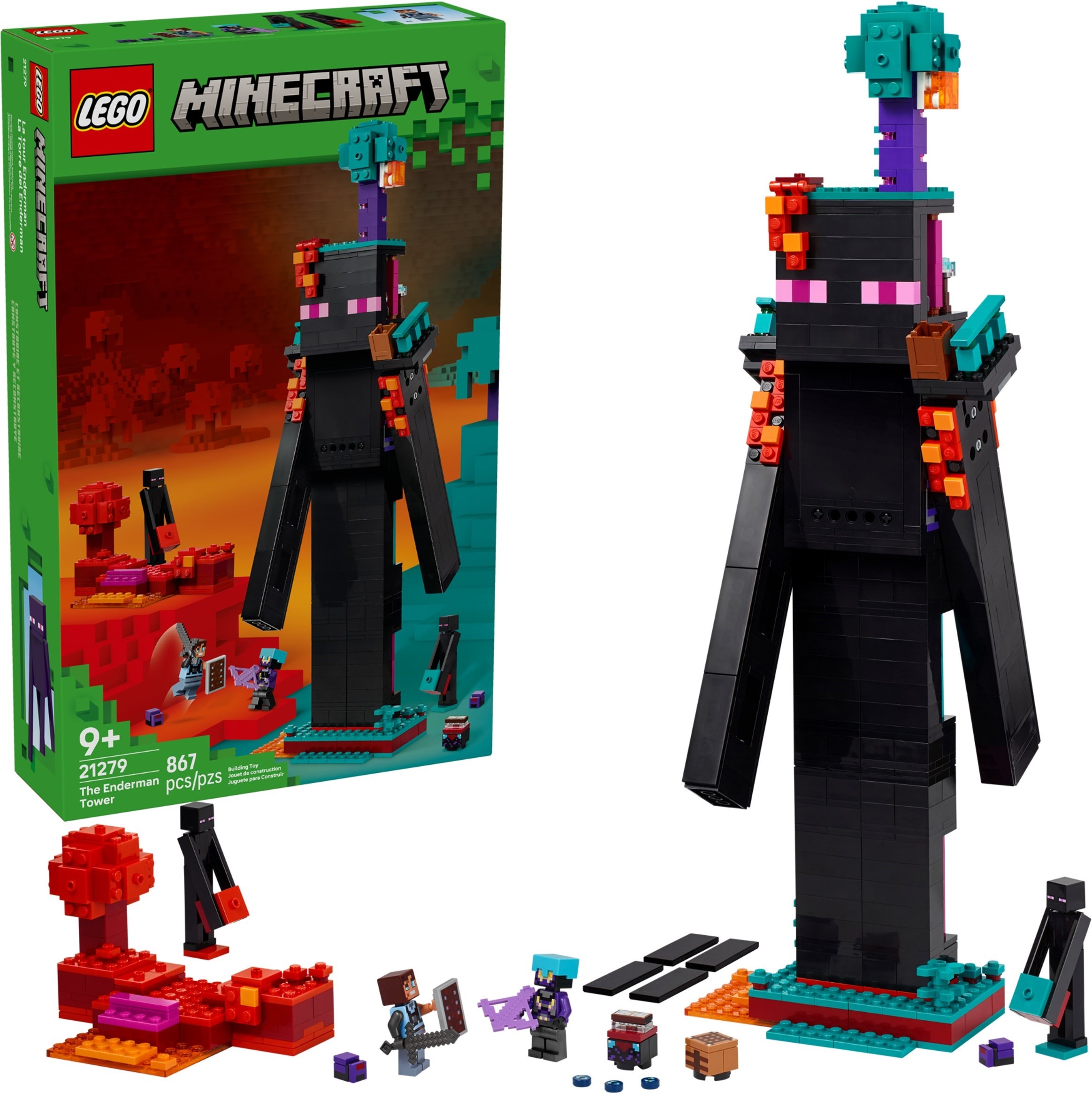 Изображение товара Конструктор LEGO Minecraft Башня Эндермена 21279 с мобами и обновляемой моделью