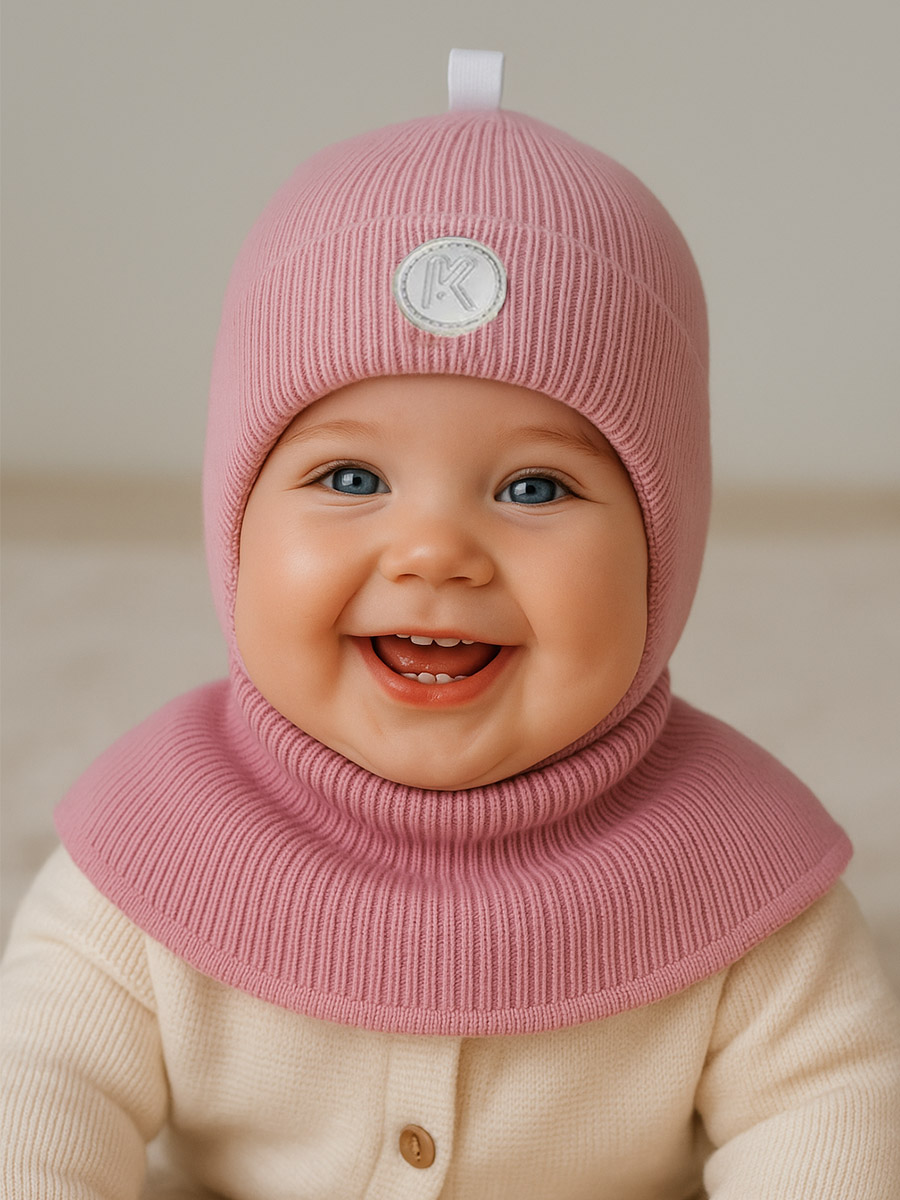 Шапка и снуд ПриКиндер U-Sp232988 Цвет: Пудра - фото 1