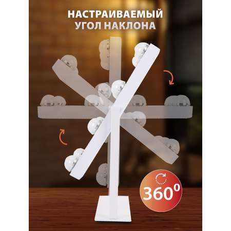 Зеркало настольное Brabix с подсветкой для макияжа гримерное косметическое сенсорное 25х30 см