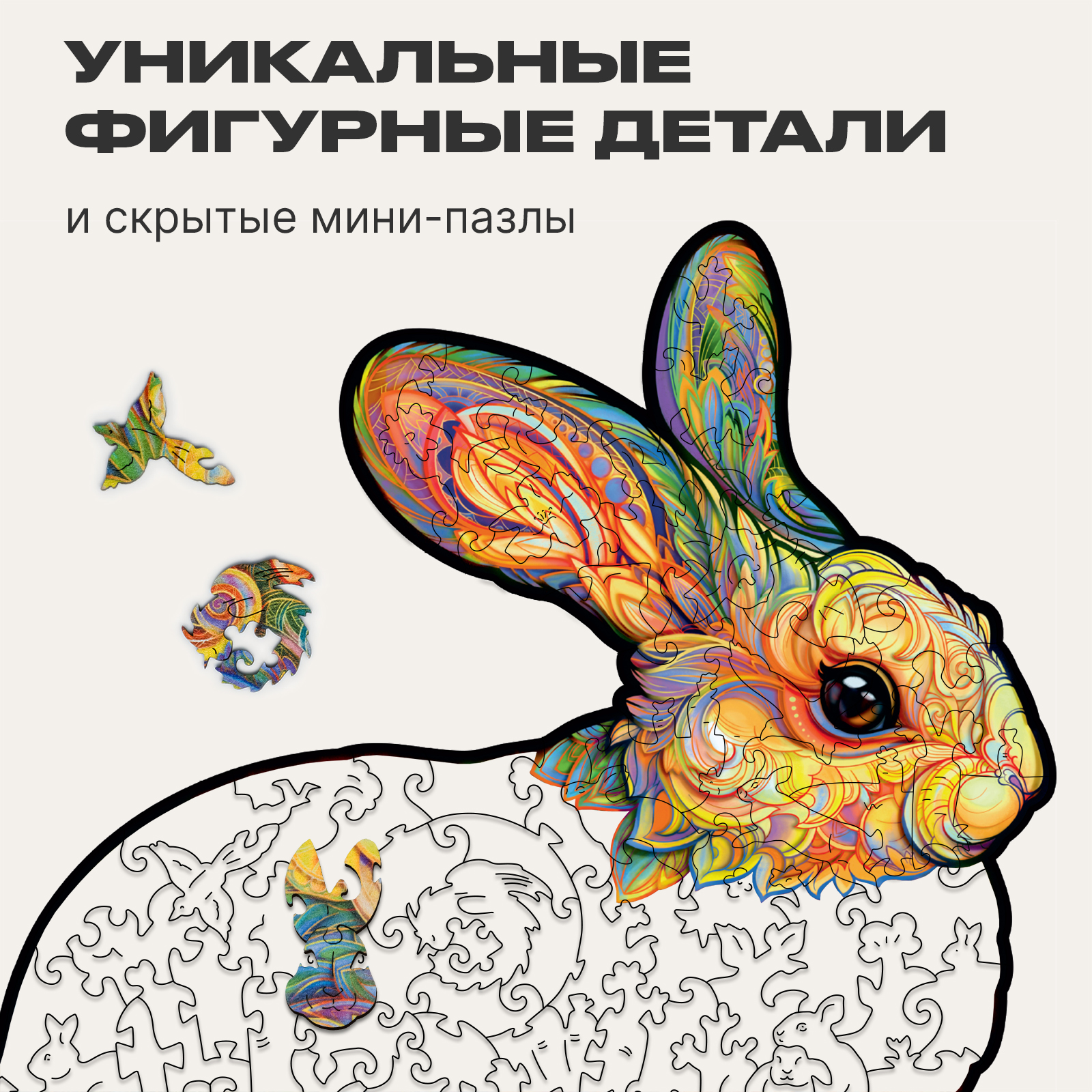 Пазл UNIDRAGON деревянный - фото 3