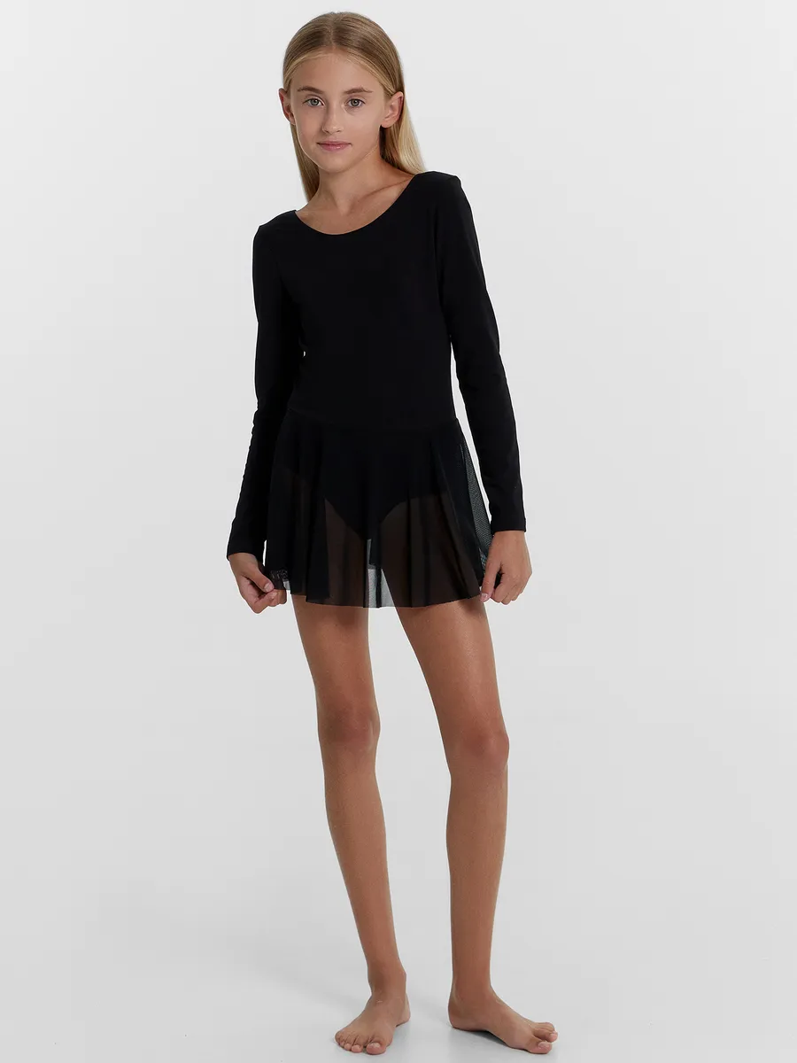 Изображение товара Гимнастический купальник для девочек с юбочкой Mark Formelle 104 черный