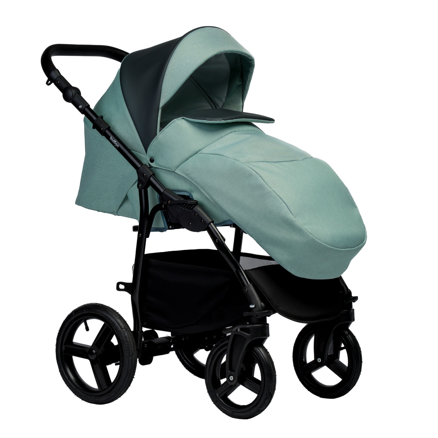 Коляска 2в1 Indigo Impulse Eco Ie 07 серый-шалфей - фото 4