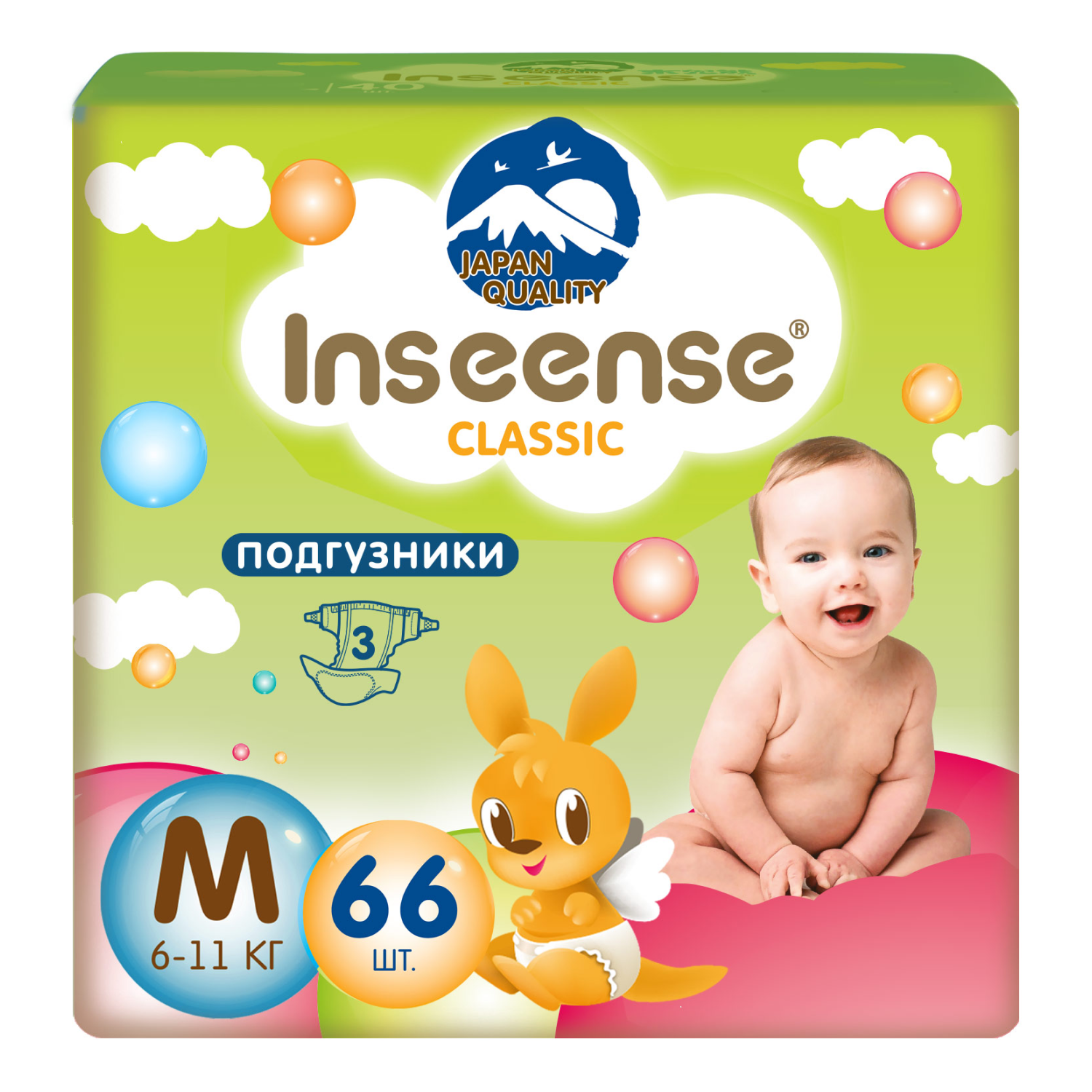 Подгузники INSEENSE Classic M 66 шт. - фото 1