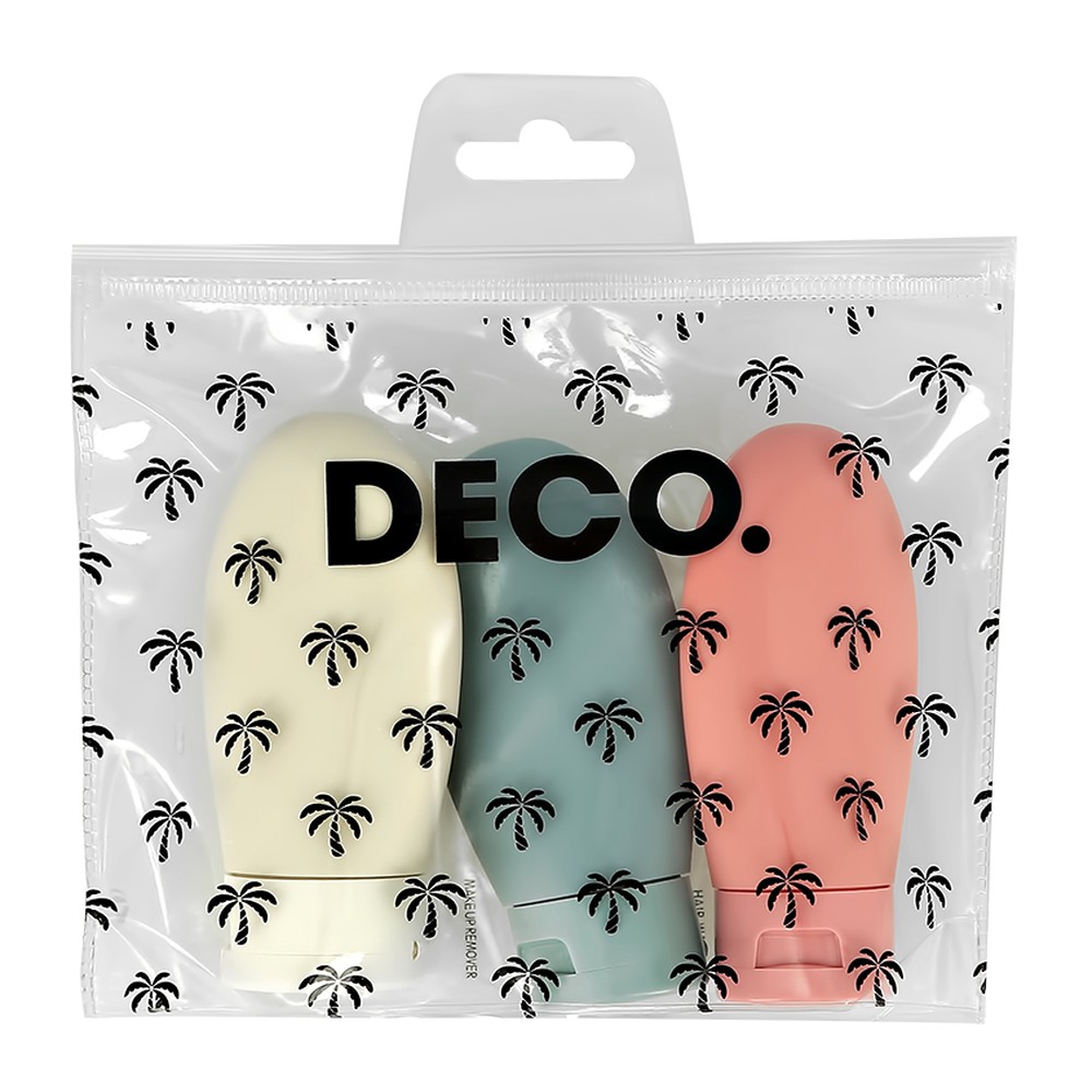 Флаконы дорожные DECO. в косметичке 3 предмета tropic - фото 2