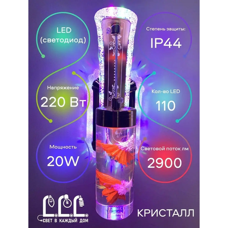 Светильник настенный LLL Бра кристалл красный