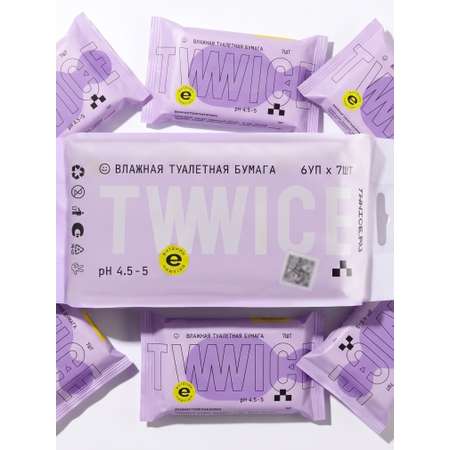 Влажная туалетная бумага TWWICE 6 упак. 7 шт.