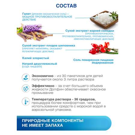 Средство для промывания носа Долфин для детей с 4-х лет рецепт №1 1г №30