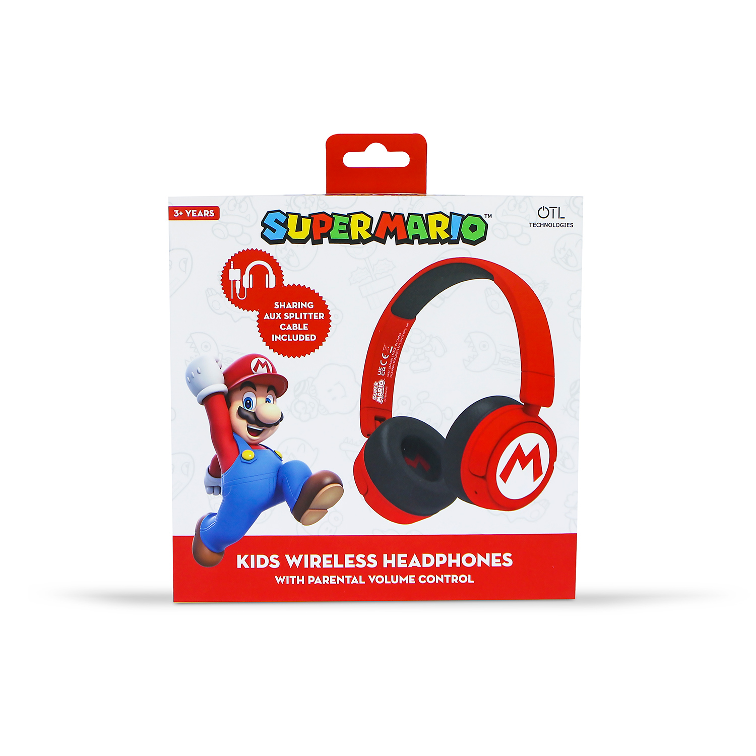 Наушники беспроводные OTL Technologies детские Mario красные - фото 12