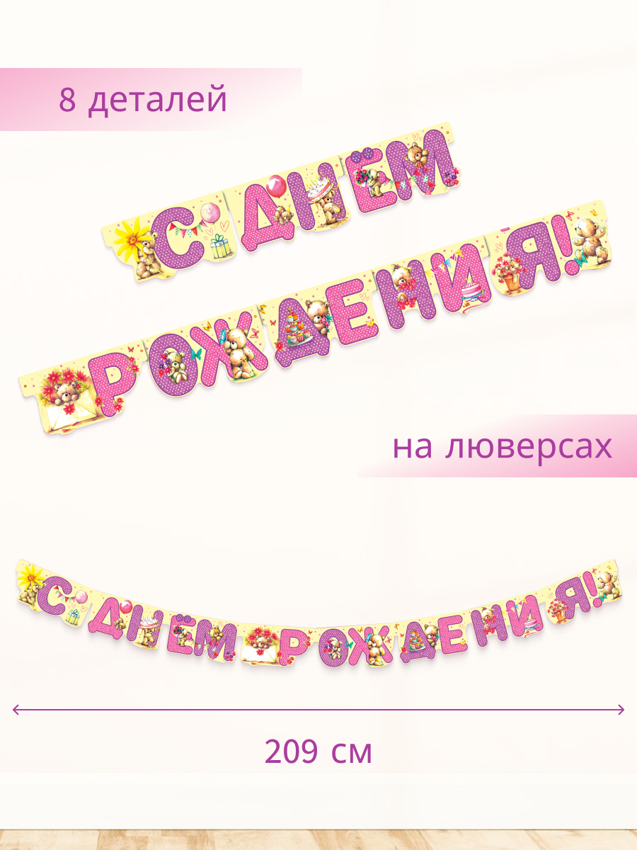 Гирлянда-растяжка Арт и Дизайн День Рождения - фото 2