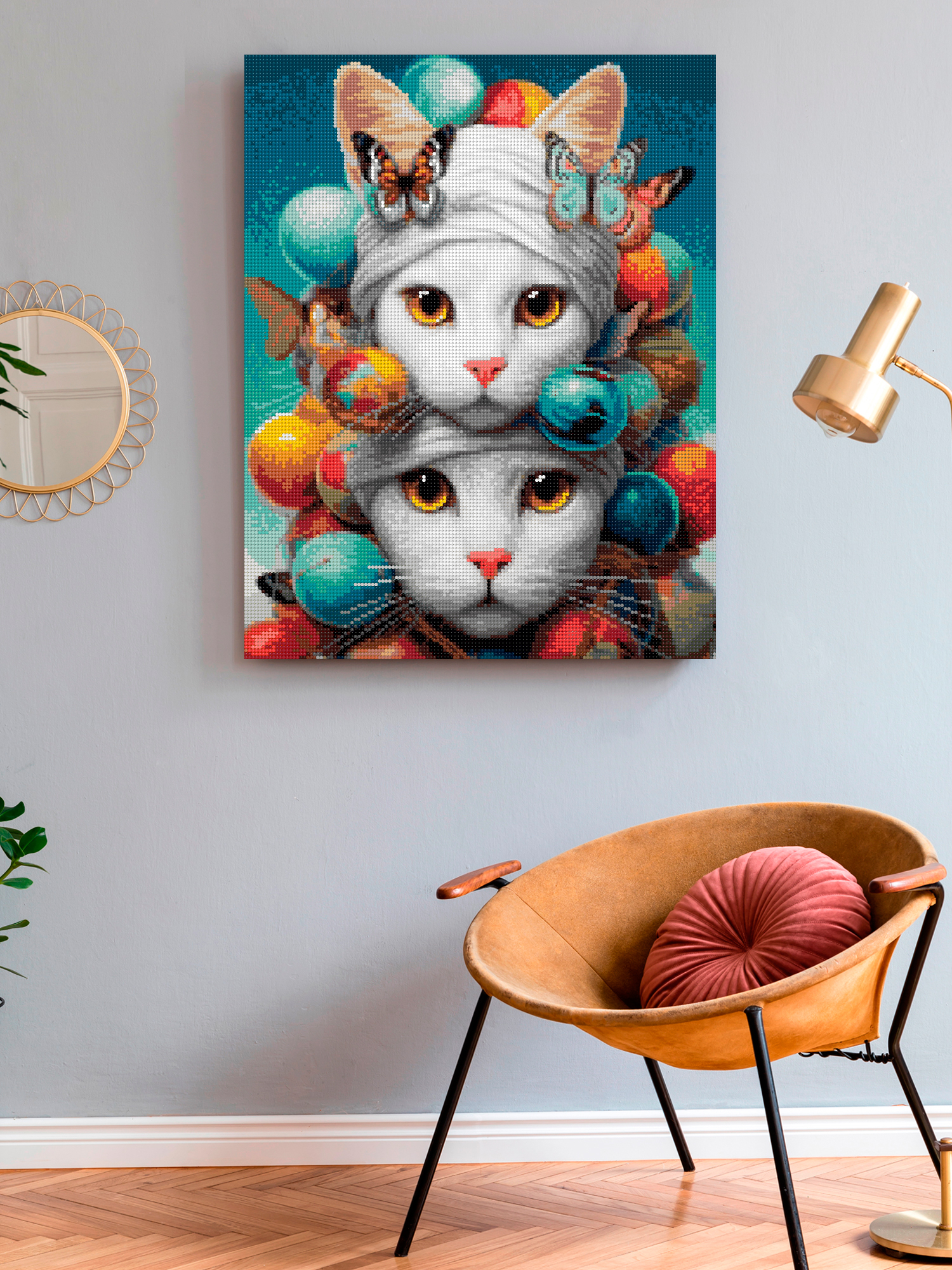 Алмазная мозаика Art on Canvas Белые кошечки в ассортименте - фото 3