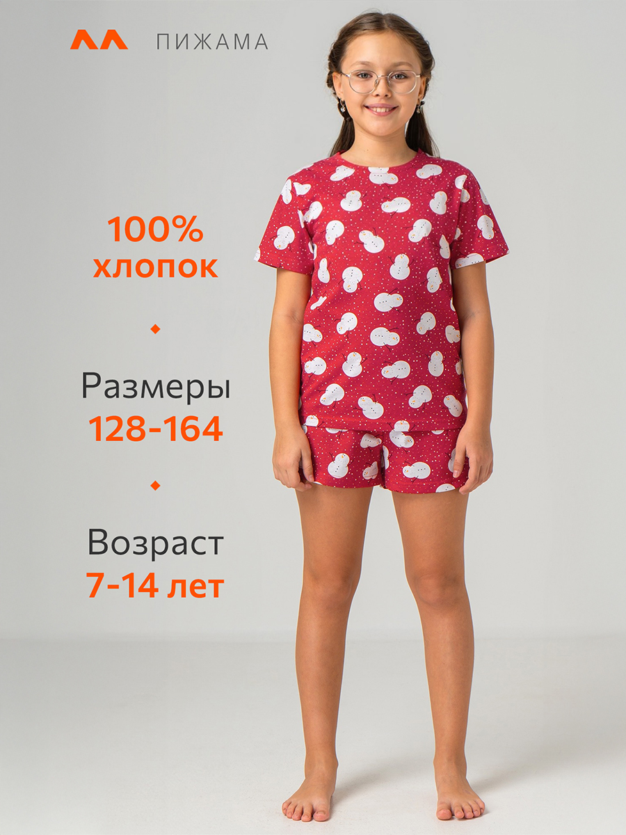 Пижама HappyFox HF2423SPснеговики.на.красном - фото 2