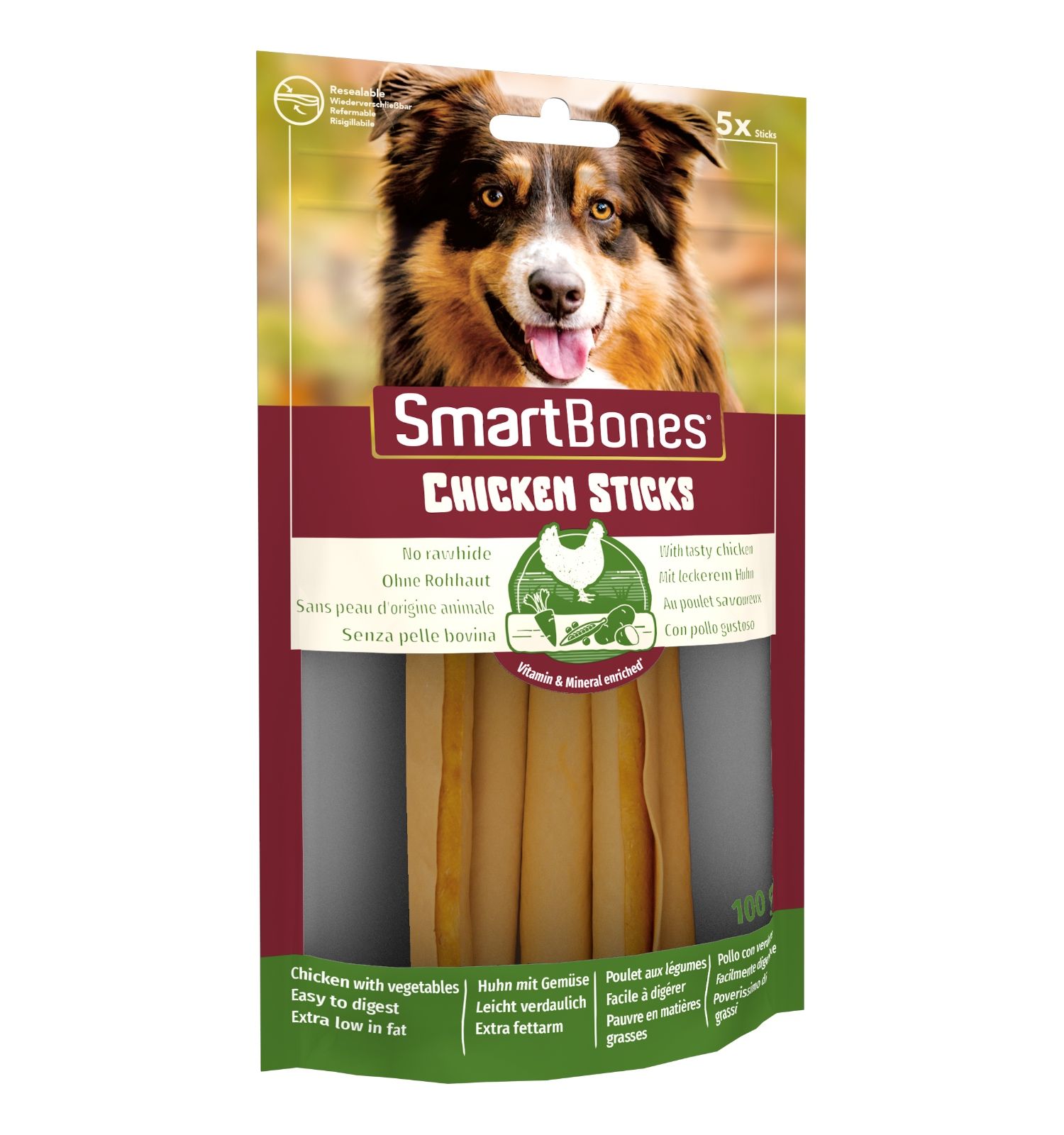 Лакомство для собак палочки Smart Bones из мяса курицы средние 5шт - фото 3