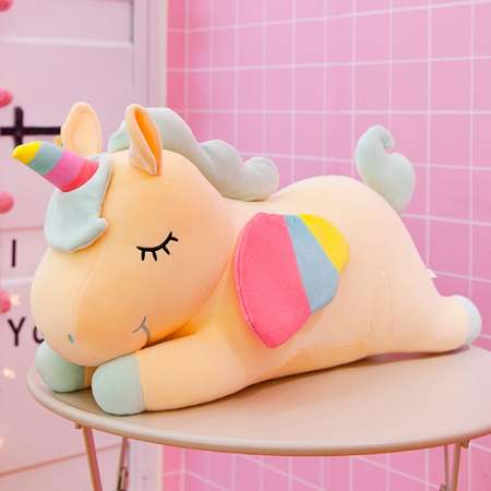 Мягкая игрушка Kisme Единорог 40 см желтый