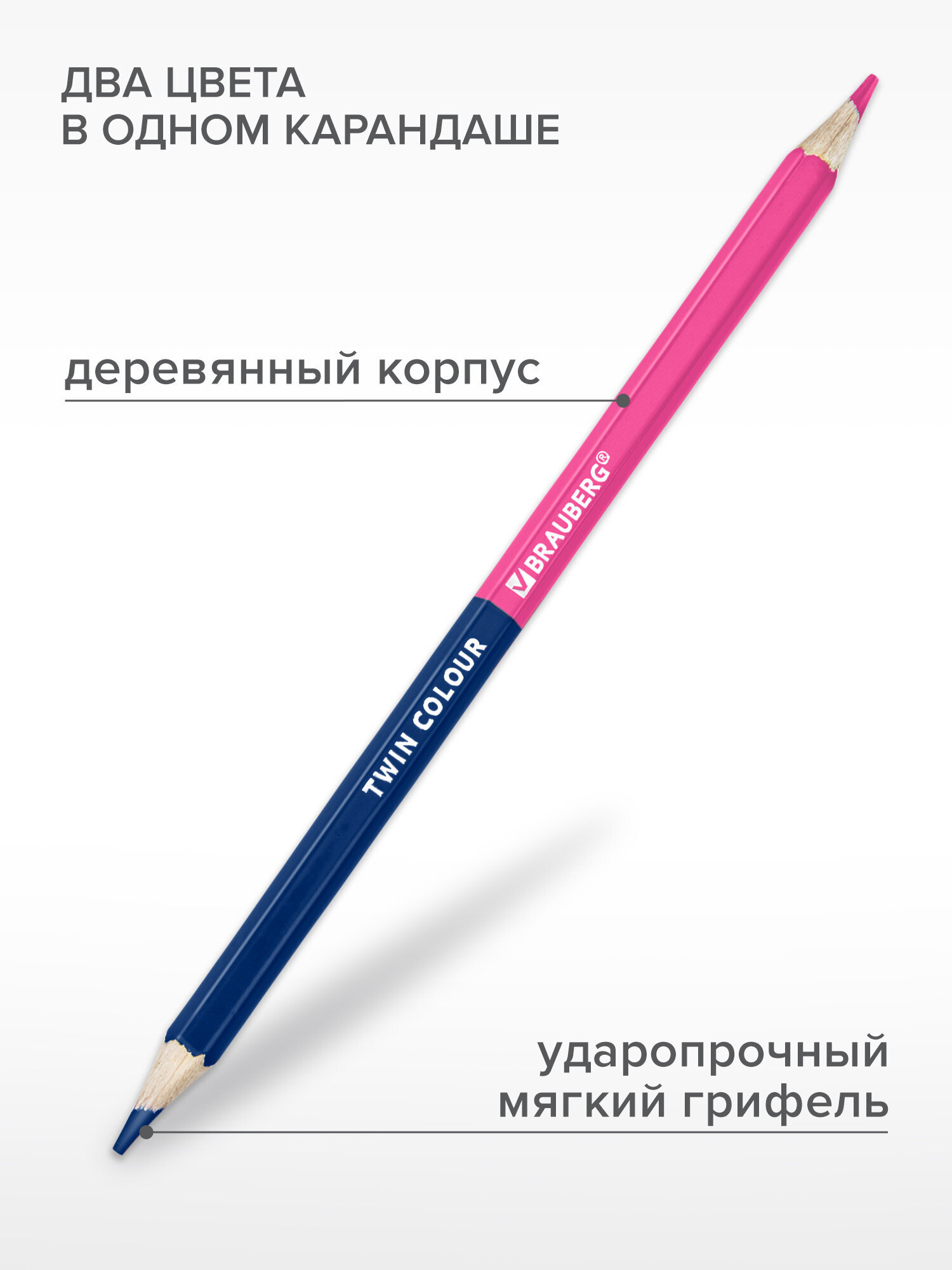 Карандаши цветные Brauberg 24 шт. - фото 4