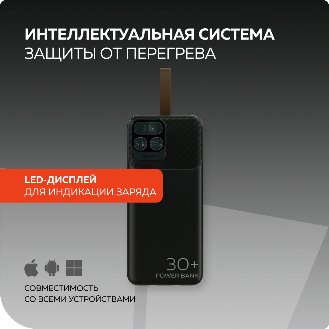 Внешний аккумулятор More Choice PB55-30 Black - фото 4