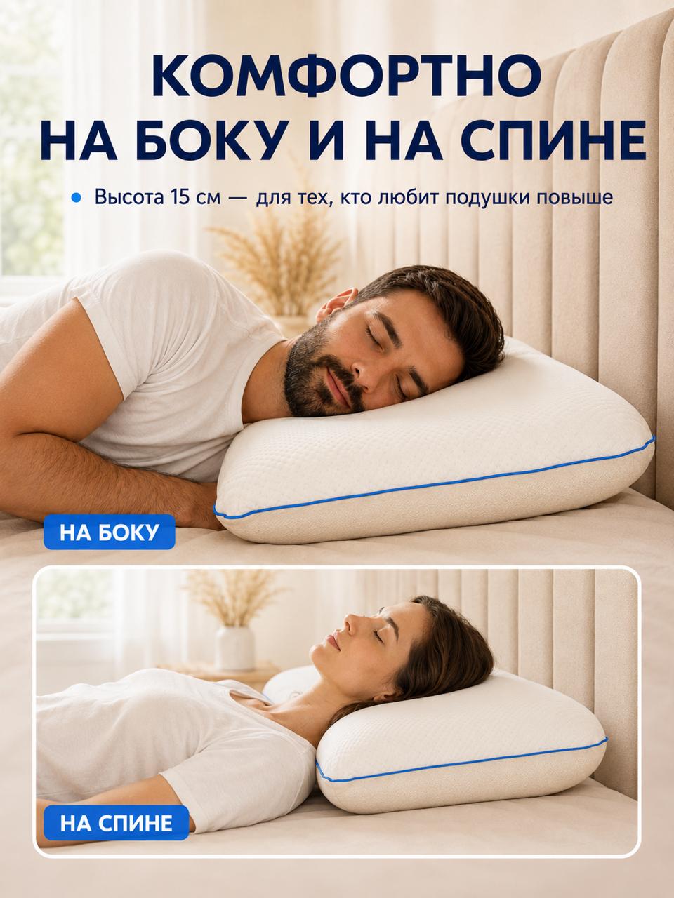 Подушка ортопедическая MemorySleep Classic Large 45 x 70 см - фото 2