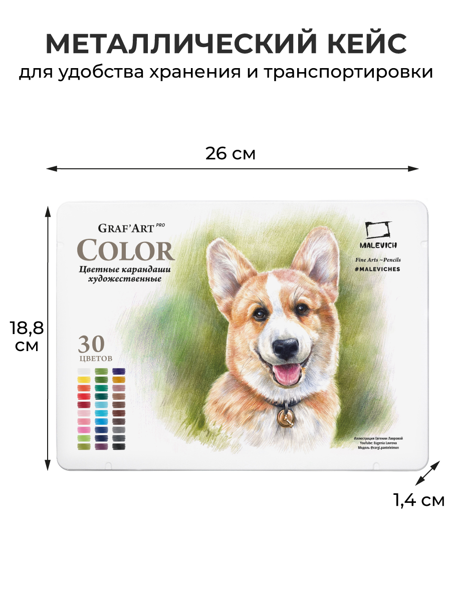 Карандаши цветные Малевичъ 30 шт. - фото 2