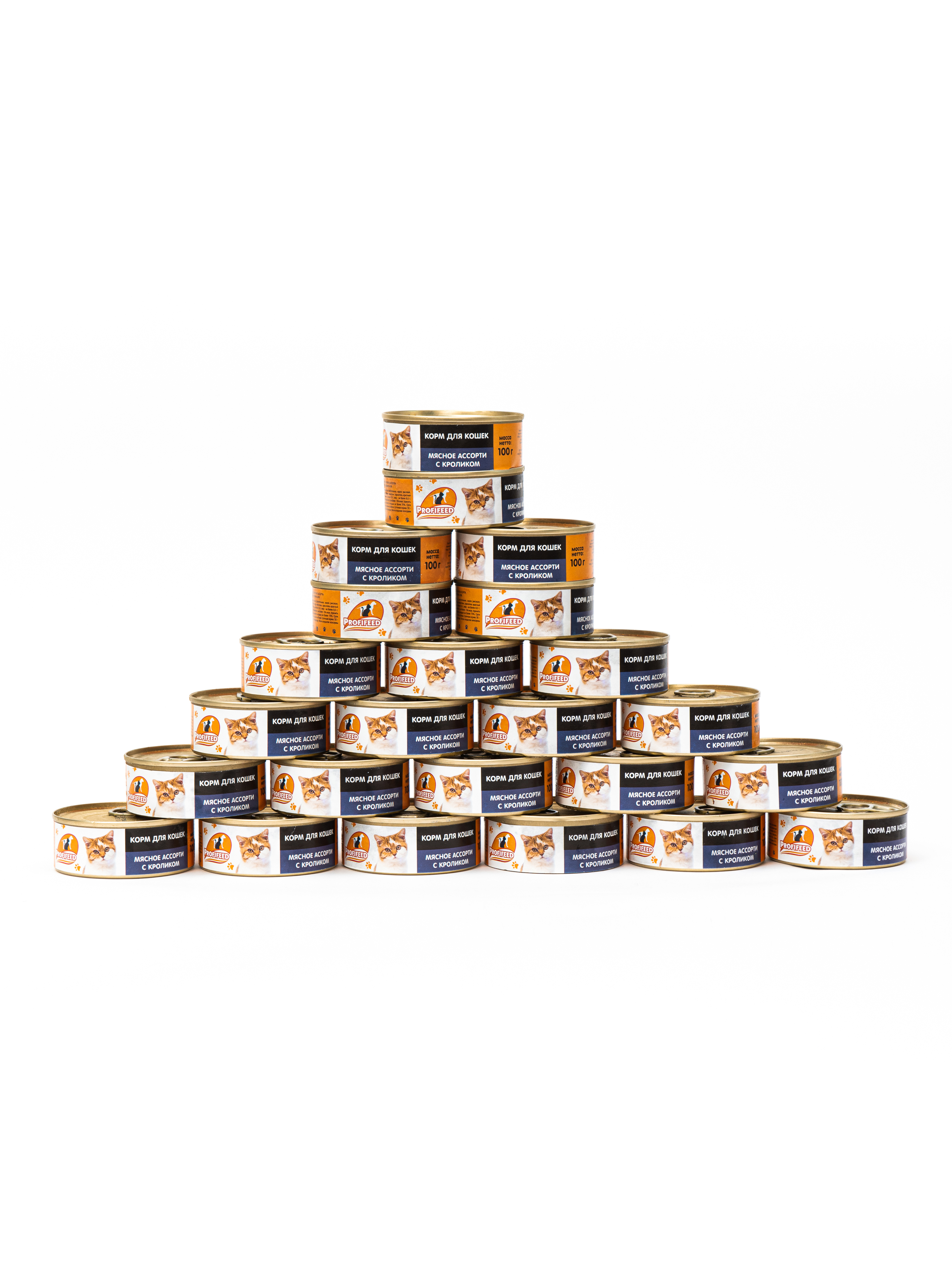 Корм консервированный для кошек Profifeed Мясное ассорти с кроликом 100 г 24шт. - фото 1