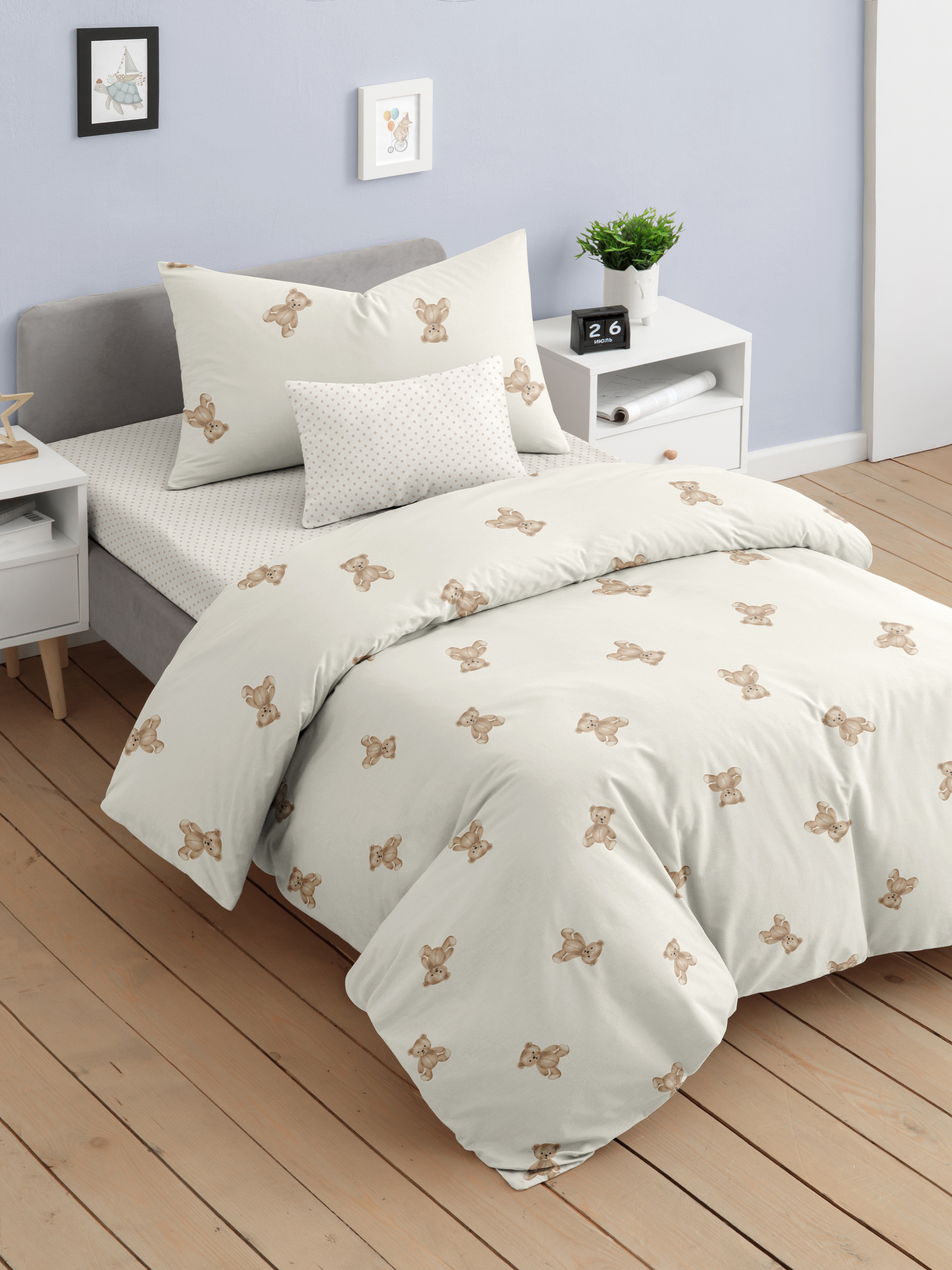 Комплект постельного белья Ночь Нежна Тедди полутораспальный 3 предм. - фото 3