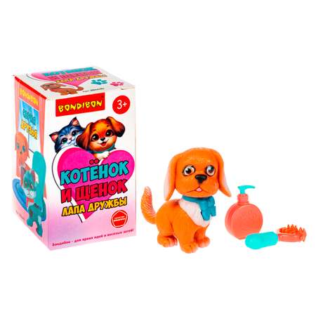 Игровой набор Bondibon ЛАПА ДРУЖБЫ Щенок коричневый